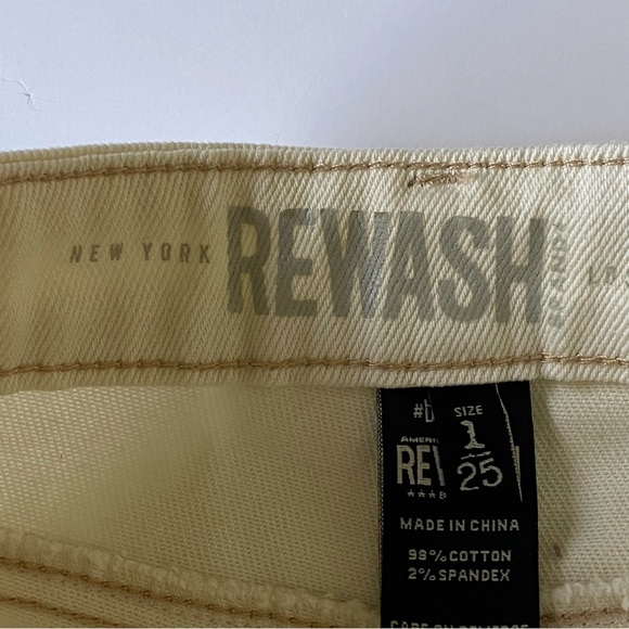 Shorts Size 1 25 Super High Rise New York Rewash Ivory White Juniors Cutoff EUC - Picture 9 of 16